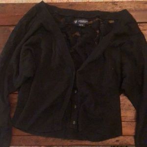American Eagle Black Lace Inset Cardigan